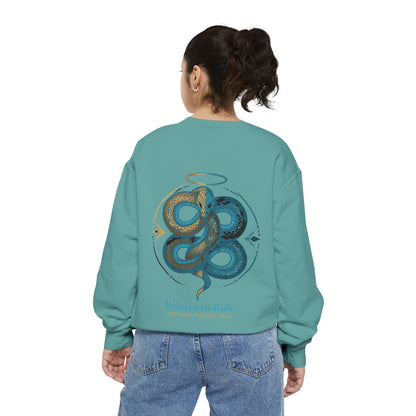 Snake Emblem Sweatshirt — "Reborn to Rule" Graphic Crewneck