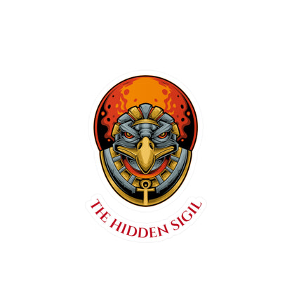 Egyptian Falcon Emblem Sticker — "The Hidden Sigil" Kiss-Cut Vinyl Decal