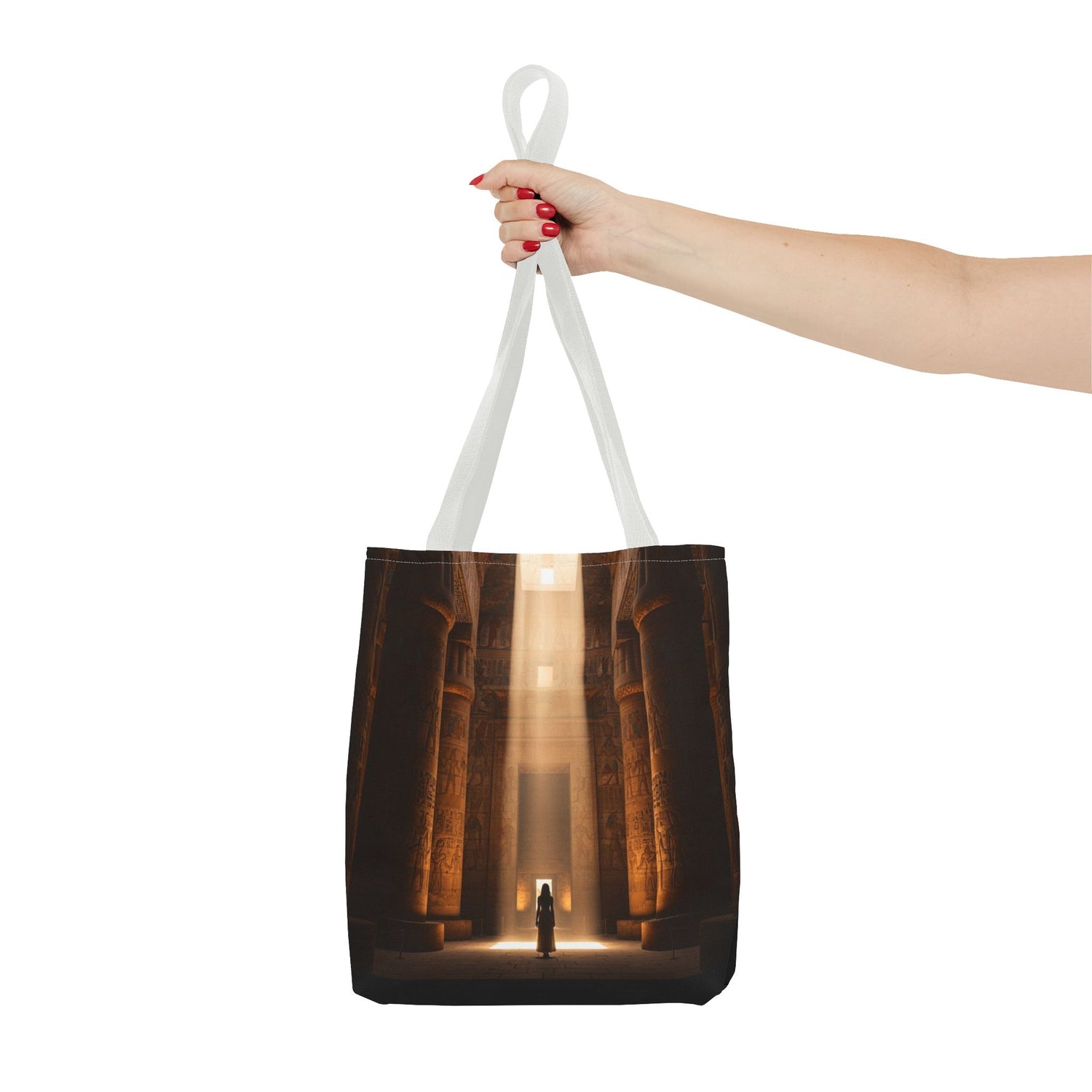 Mystic Temple Tote Bag — Ancient Light &amp; Symbolic Wheel AOP Tote