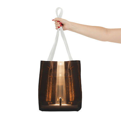 Mystic Temple Tote Bag — Ancient Light &amp; Symbolic Wheel AOP Tote