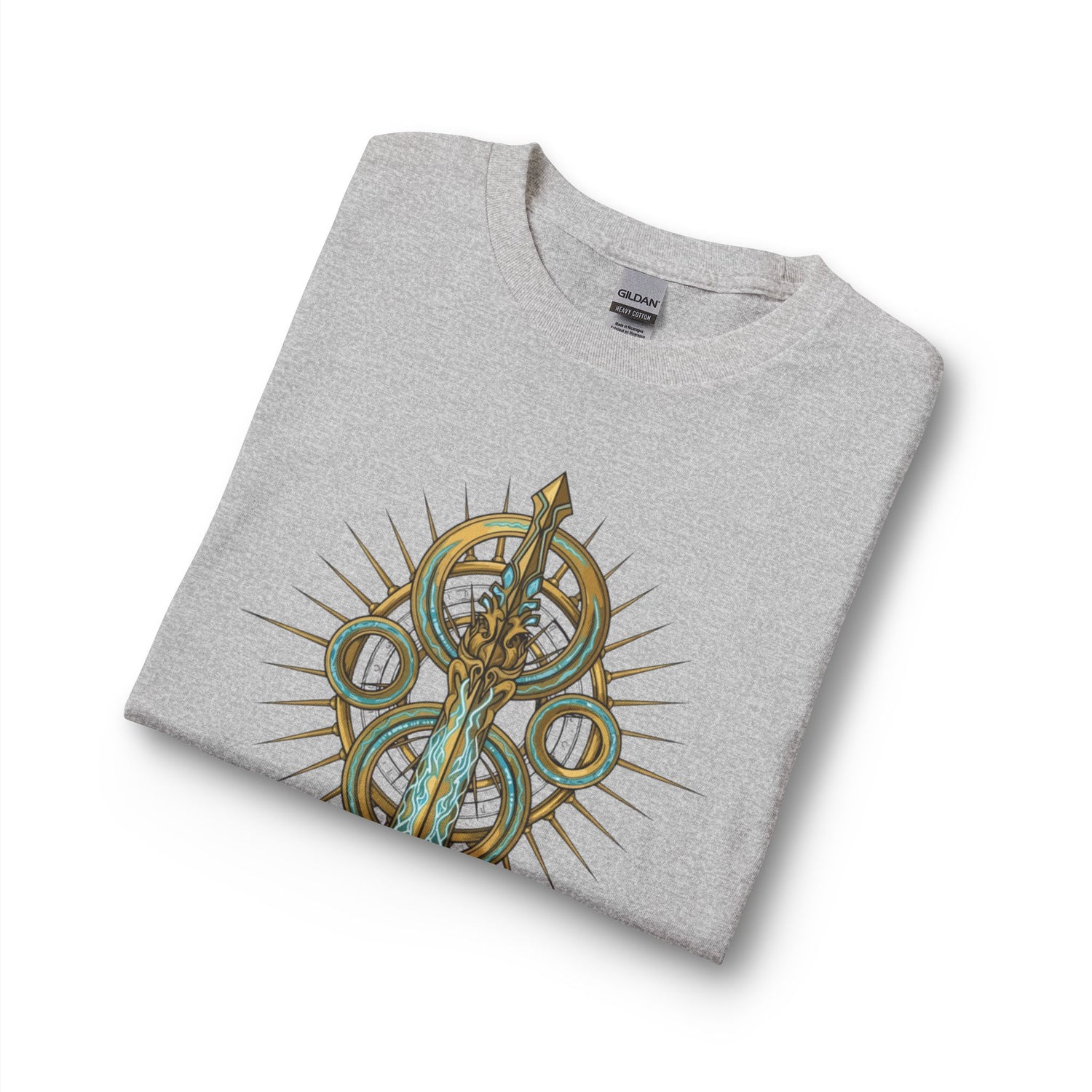 Strength Is Your Nature Long Sleeve Tee — Geometric Serpent Sword and Scarab Design