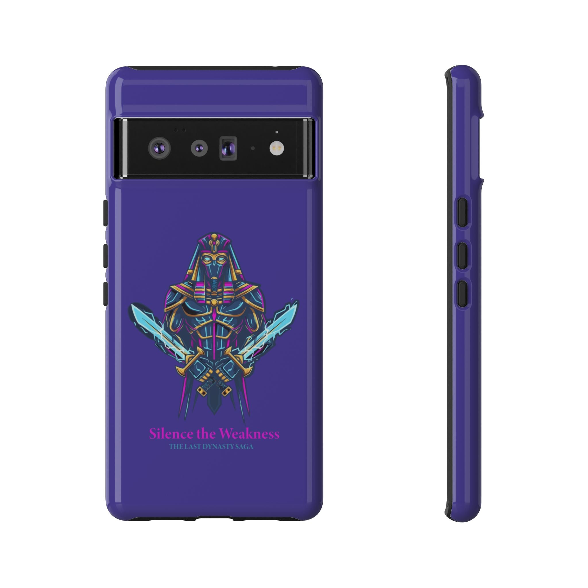 Phone Case — Neon Pharaoh Dual Swords "Silence the Weakness"