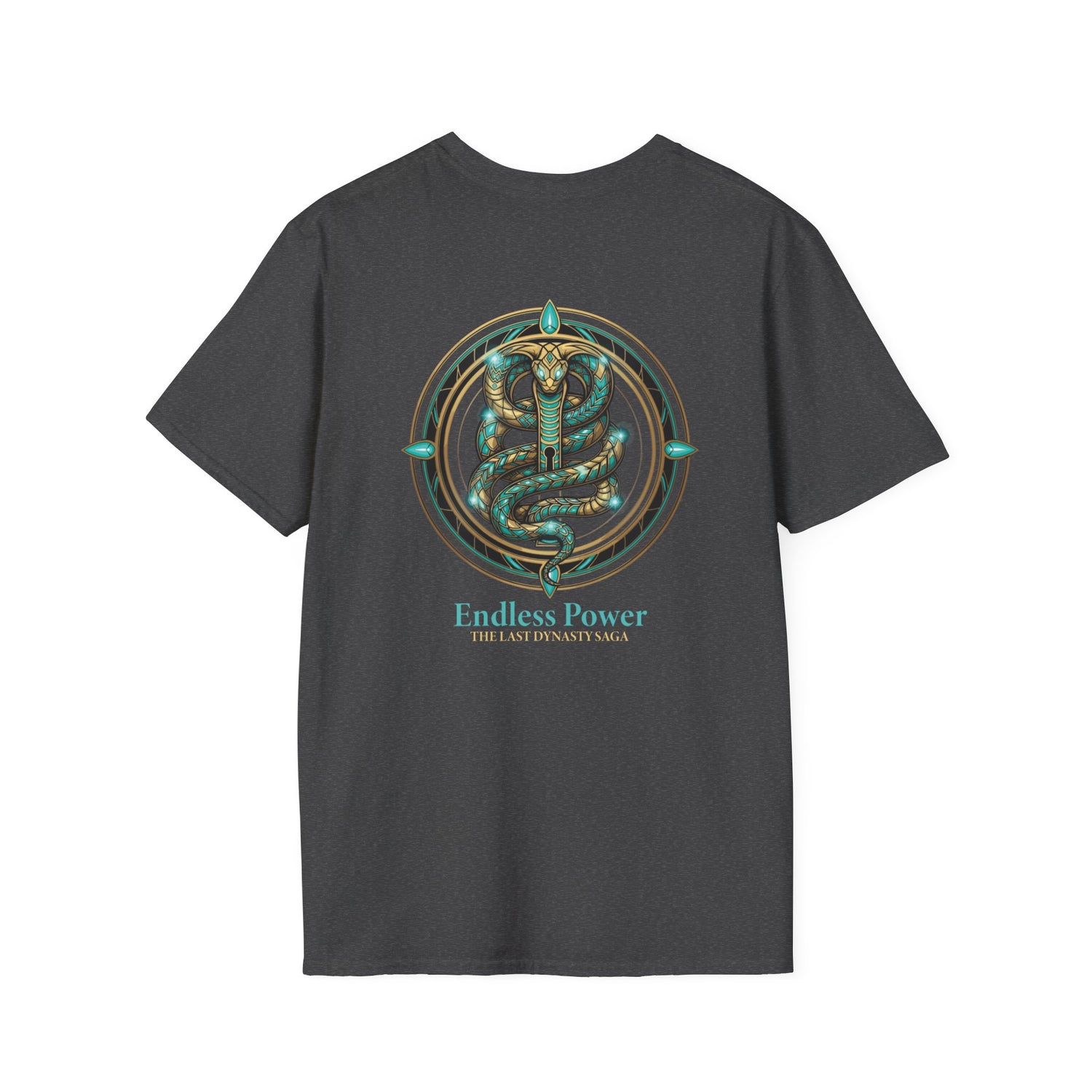 Egyptian Pharaoh Chest &amp; Serpent Back T-Shirt — "This Is Your Awakening / Endless Power"