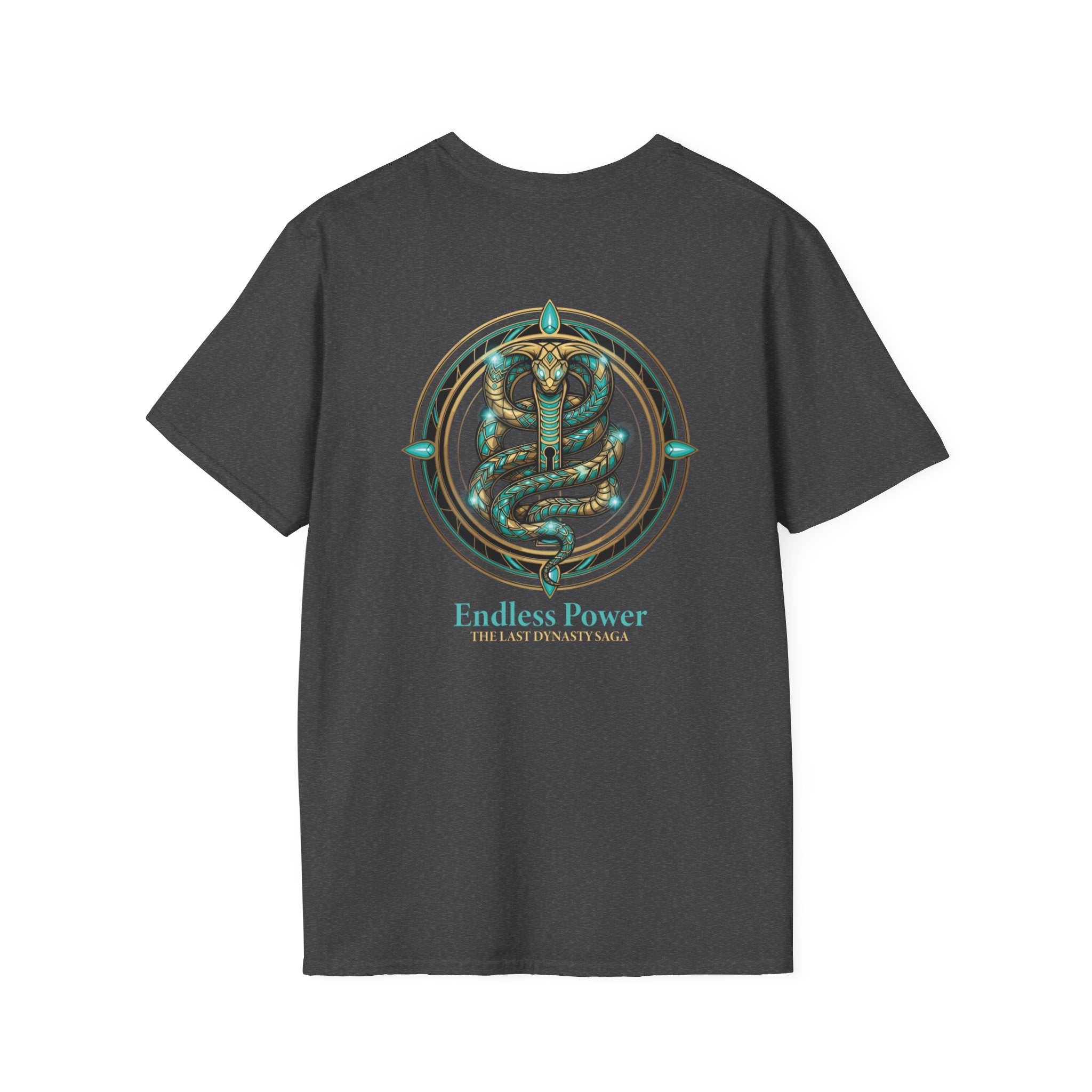 Egyptian Pharaoh Chest &amp; Serpent Back T-Shirt — "This Is Your Awakening / Endless Power"