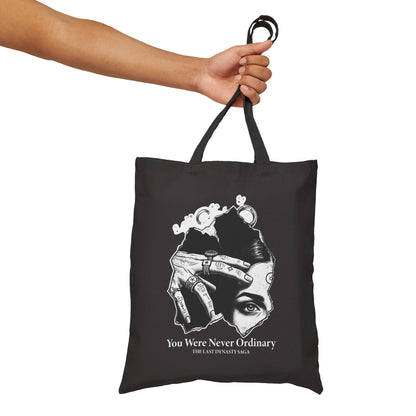 Canvas Tote Bag — Monochrome Surreal Portrait Art Tote