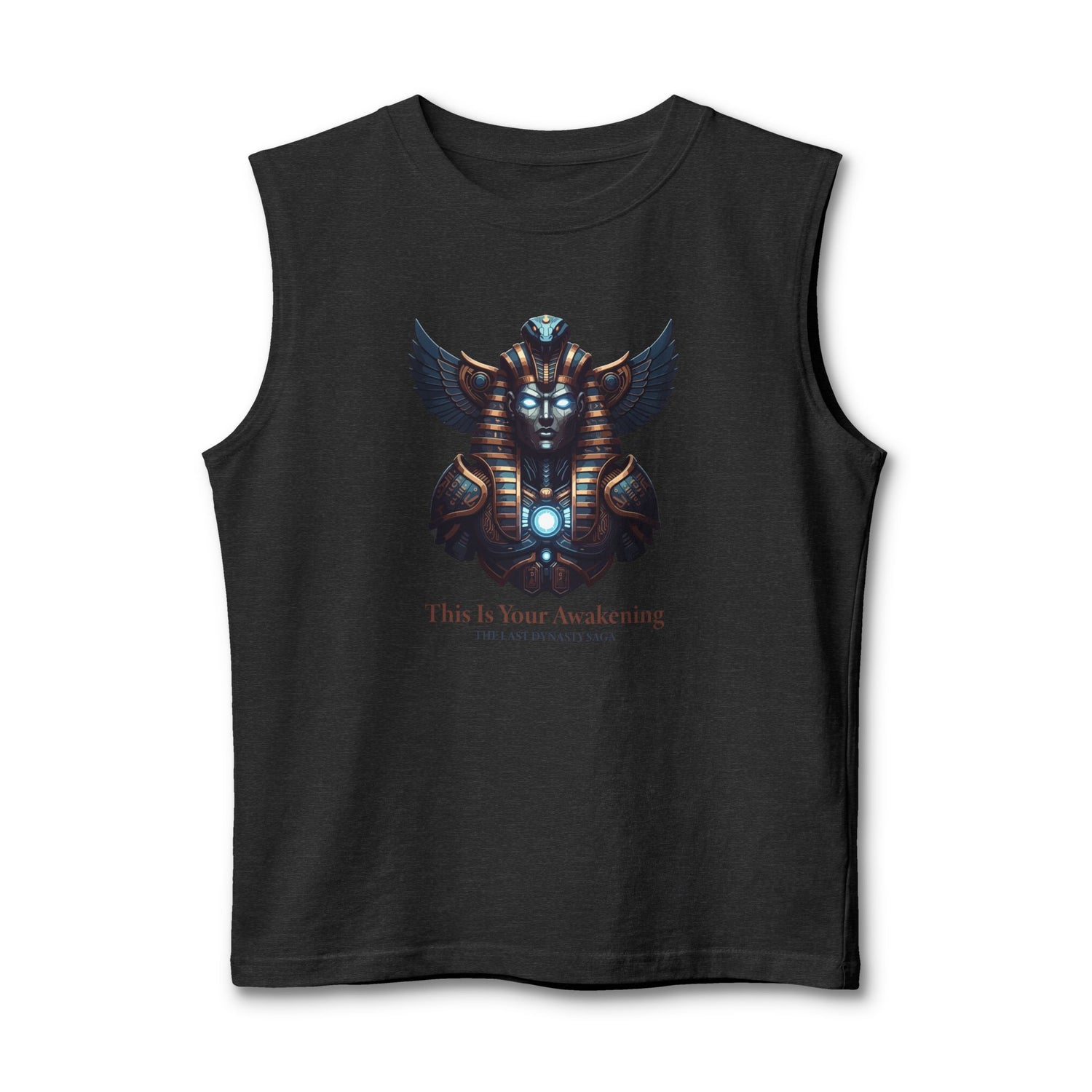 Egyptian Scarab Muscle Tank — "This Is Your Awakening" Mystical Graphic