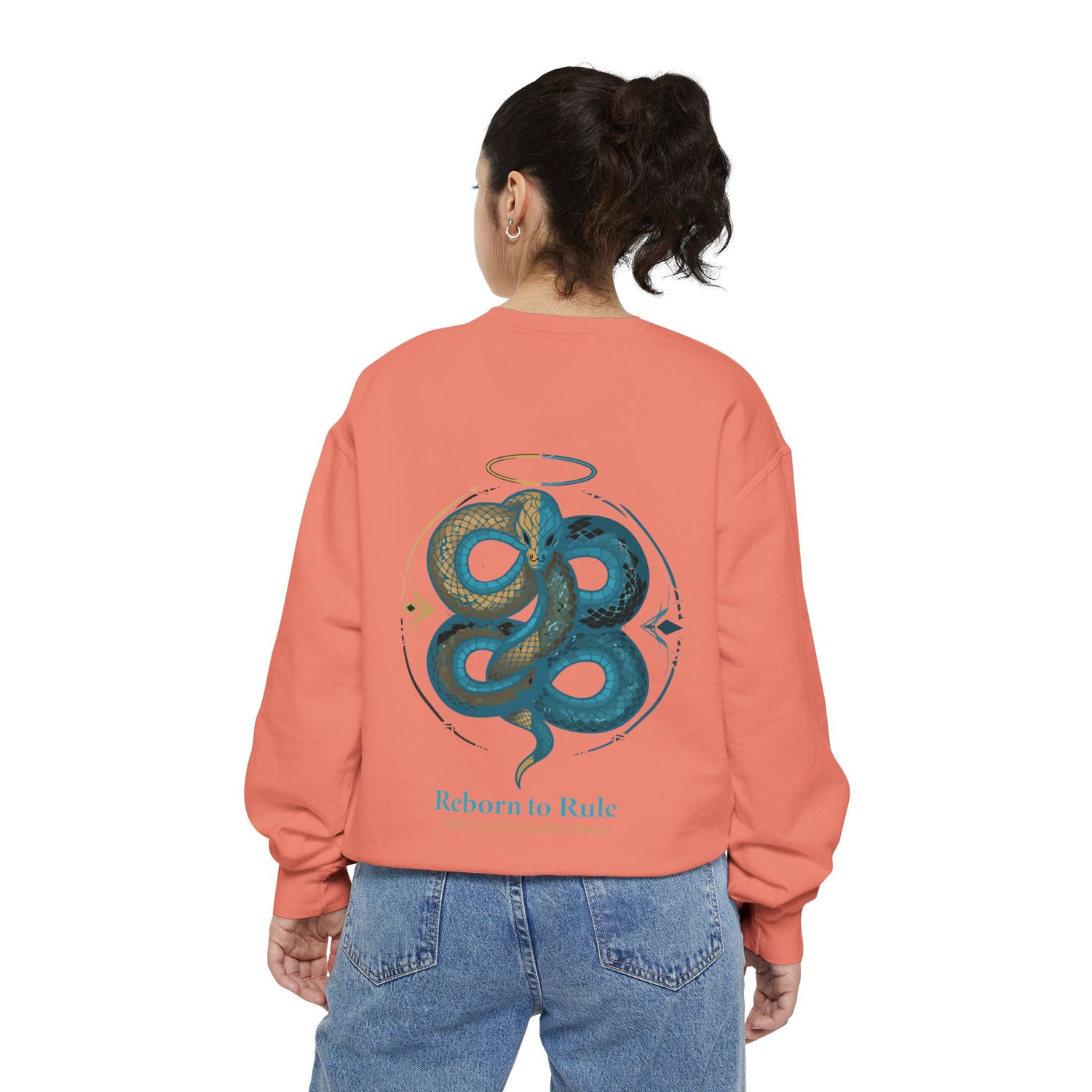 Snake Emblem Sweatshirt — "Reborn to Rule" Graphic Crewneck