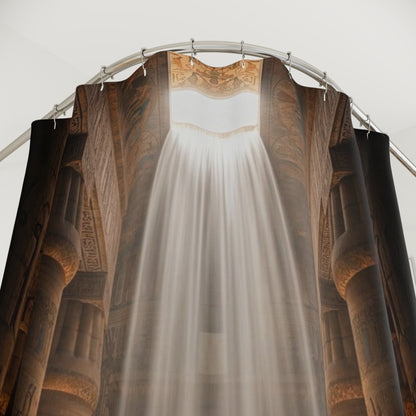 Shower Curtain — Mystical Saga temple Light Shower Curtain (Soothing Spiritual Bathroom Décor)