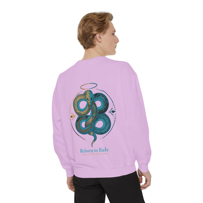 Snake Emblem Sweatshirt — "Reborn to Rule" Graphic Crewneck