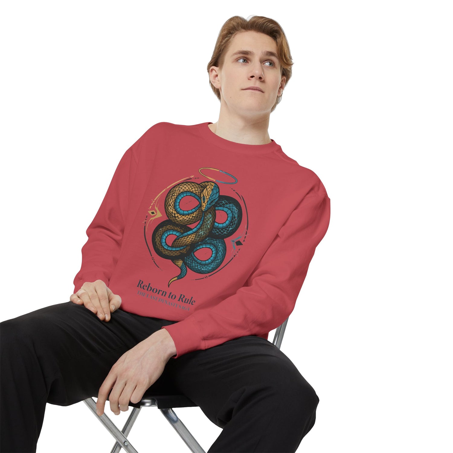 Snake Emblem Sweatshirt — "Reborn to Rule" Graphic Crewneck