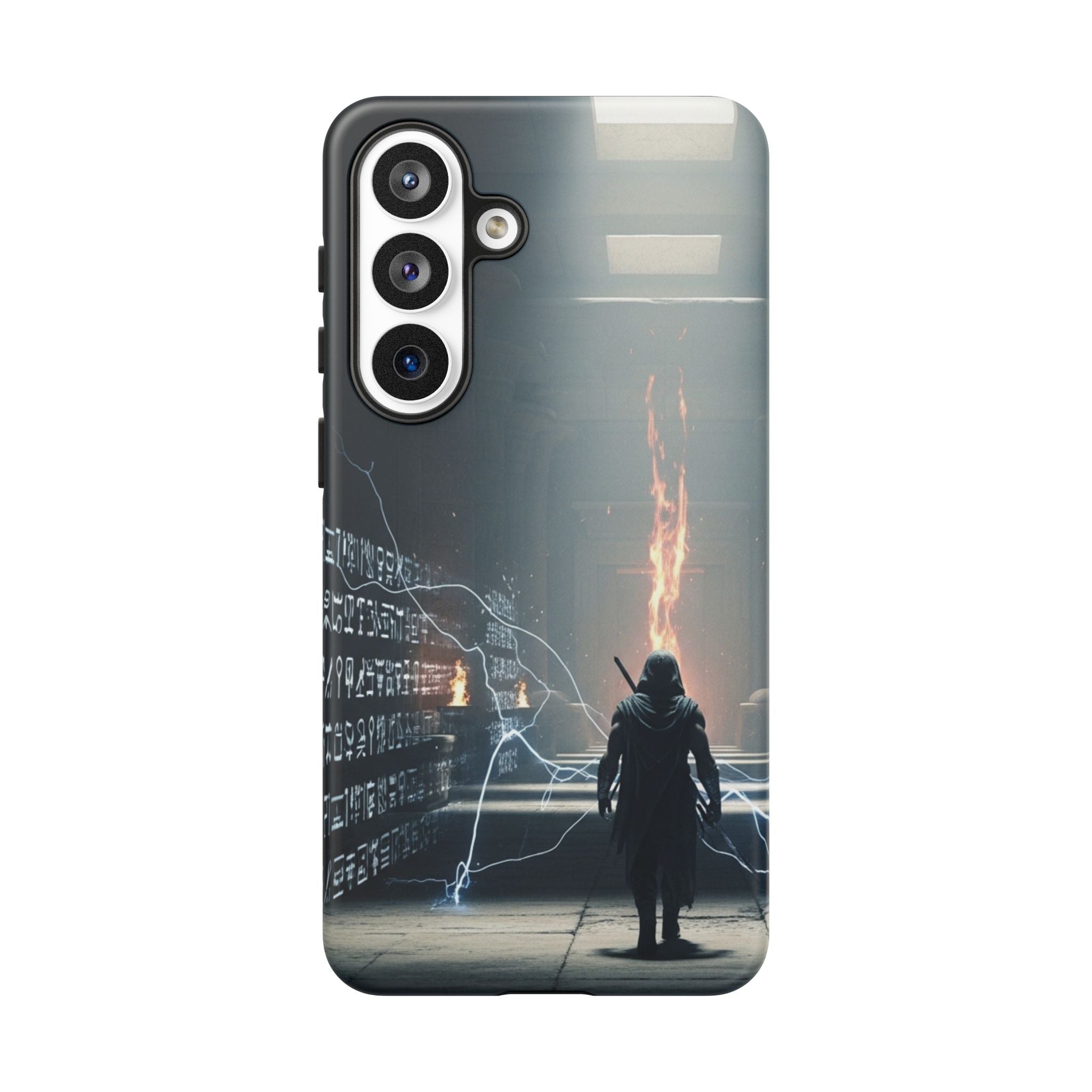 Phone Case - Cybermage Silhouette with Lightning Spell