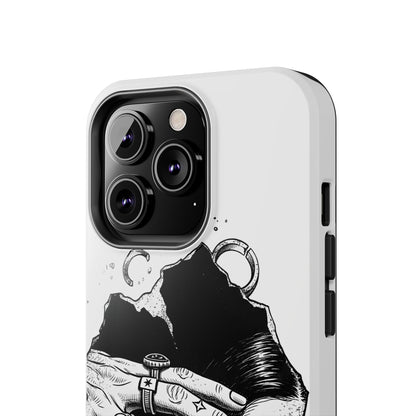 Tough Phone Case — Veiled Truth Black &amp; White Mystic Illustration
