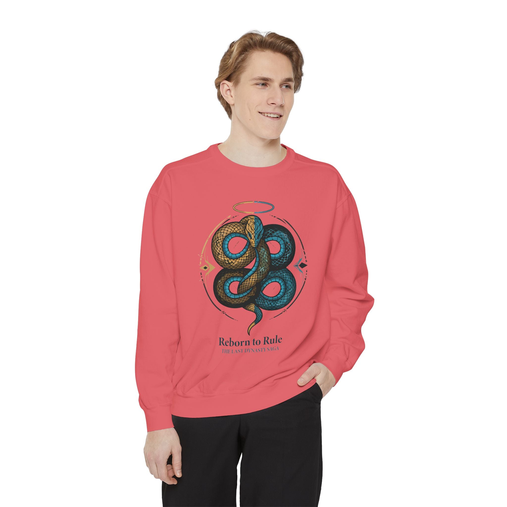 Snake Emblem Sweatshirt — "Reborn to Rule" Graphic Crewneck