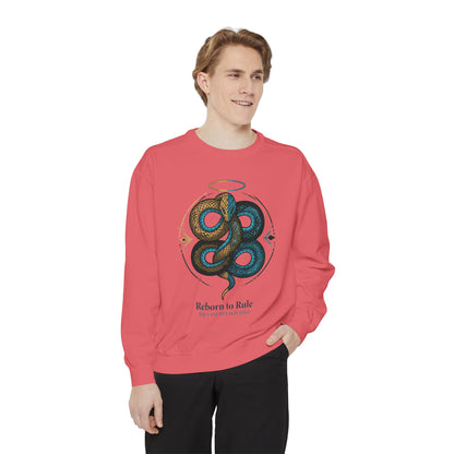 Snake Emblem Sweatshirt — "Reborn to Rule" Graphic Crewneck