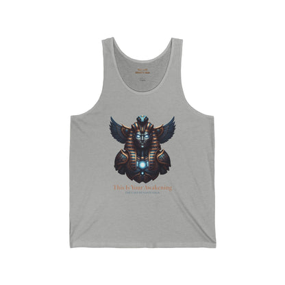 Egyptian Scarab &amp; Eye Tank Top — "This Is Your Awakening" Spiritual Graphic Tank