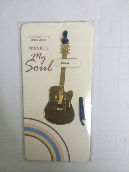 Musical Instrument Metal Bookmark - Organ Harp 