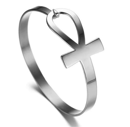 Ankh Jewelry Set Pendant &amp; Cuff – 316L Stainless Steel