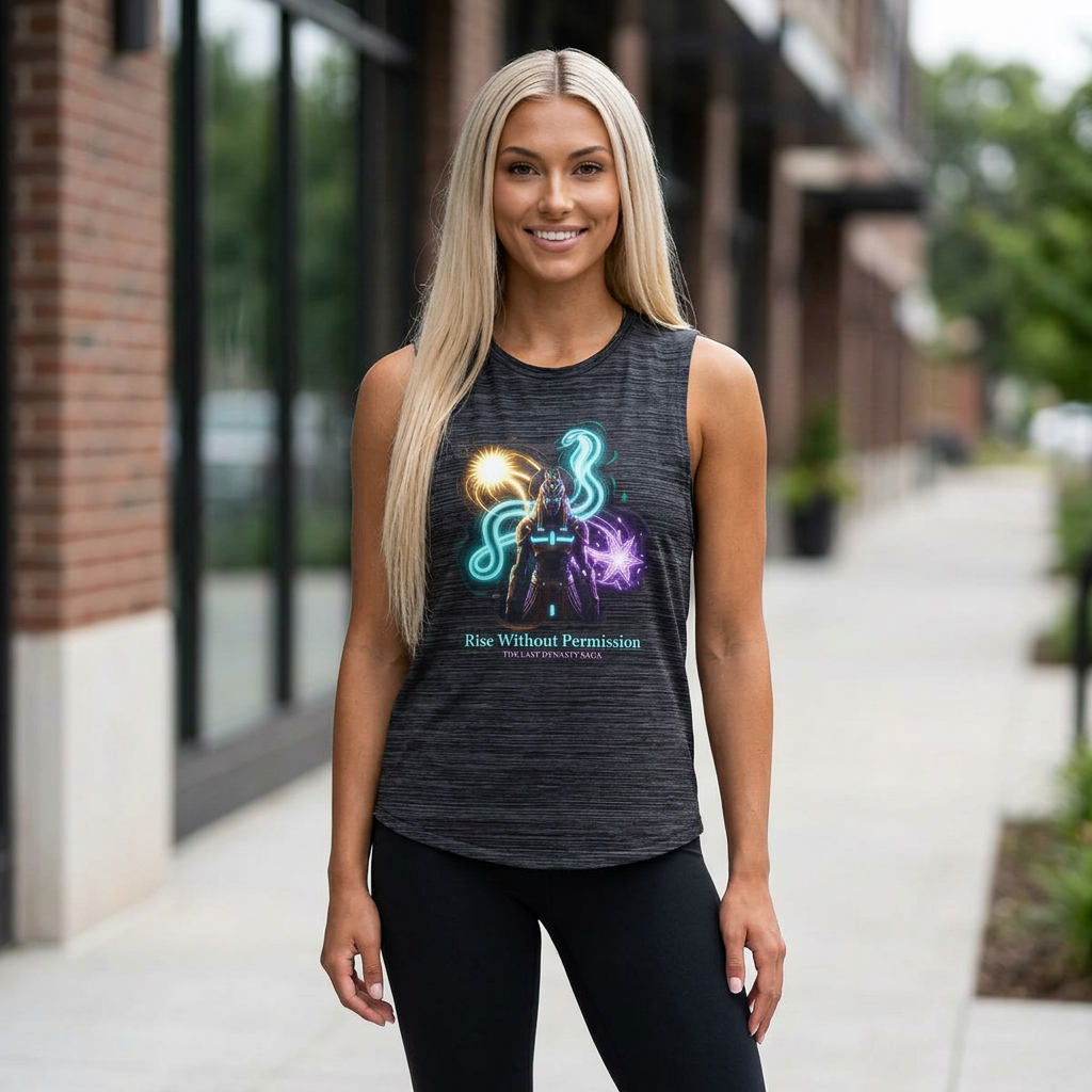 Empowered Witch Tank Top — “Rise Without Permission” Mystical Graphic Muscle Tank