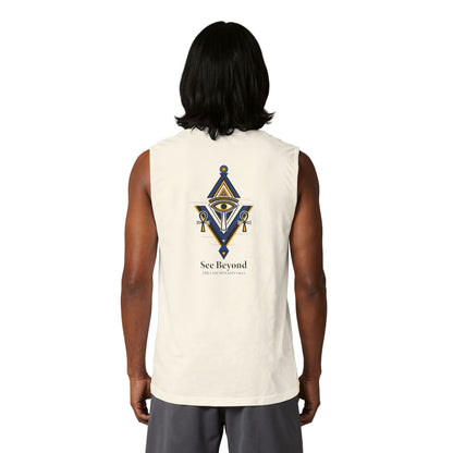 Egyptian Scarab Muscle Tank — "This Is Your Awakening" Mystical Graphic