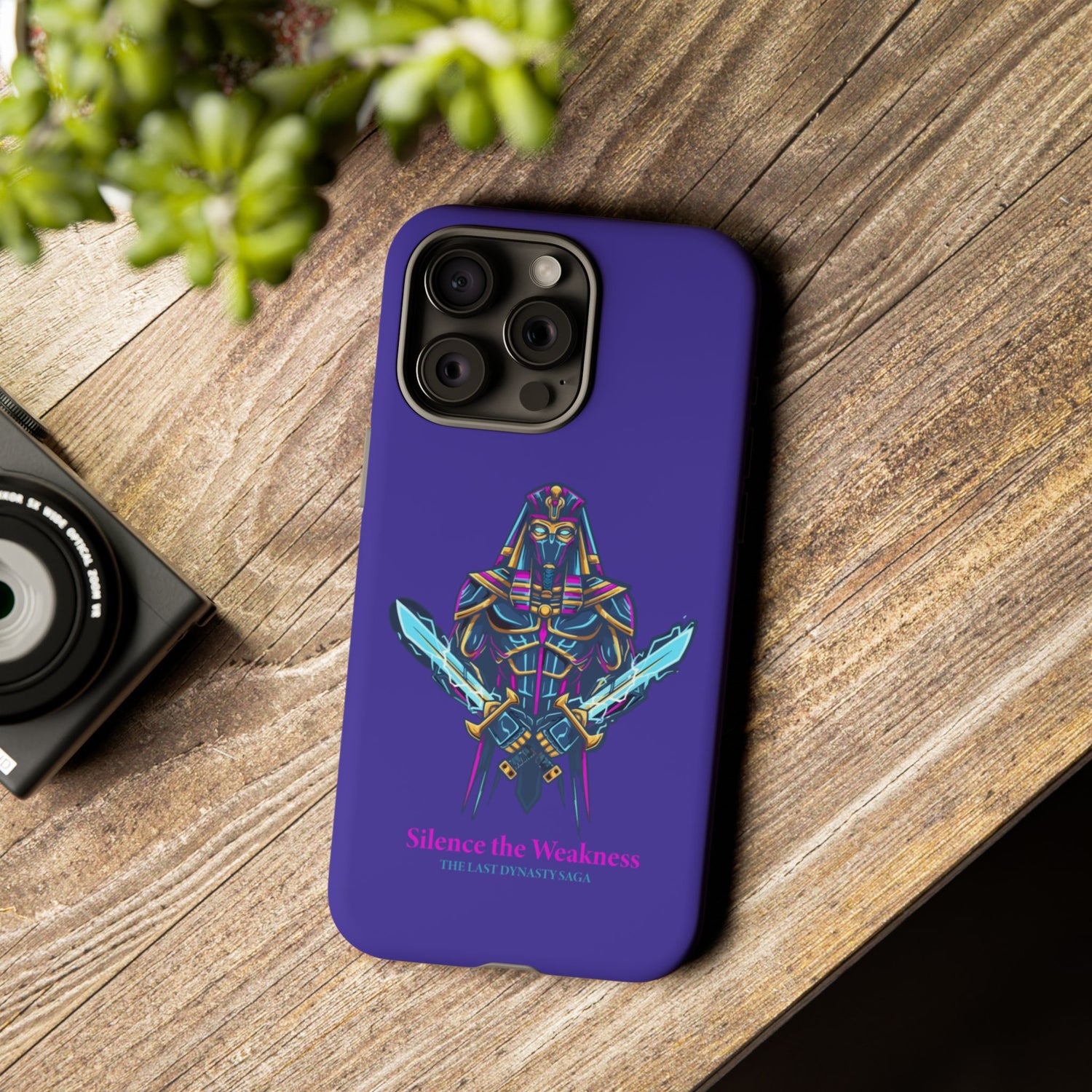 Phone Case — Neon Pharaoh Dual Swords "Silence the Weakness"