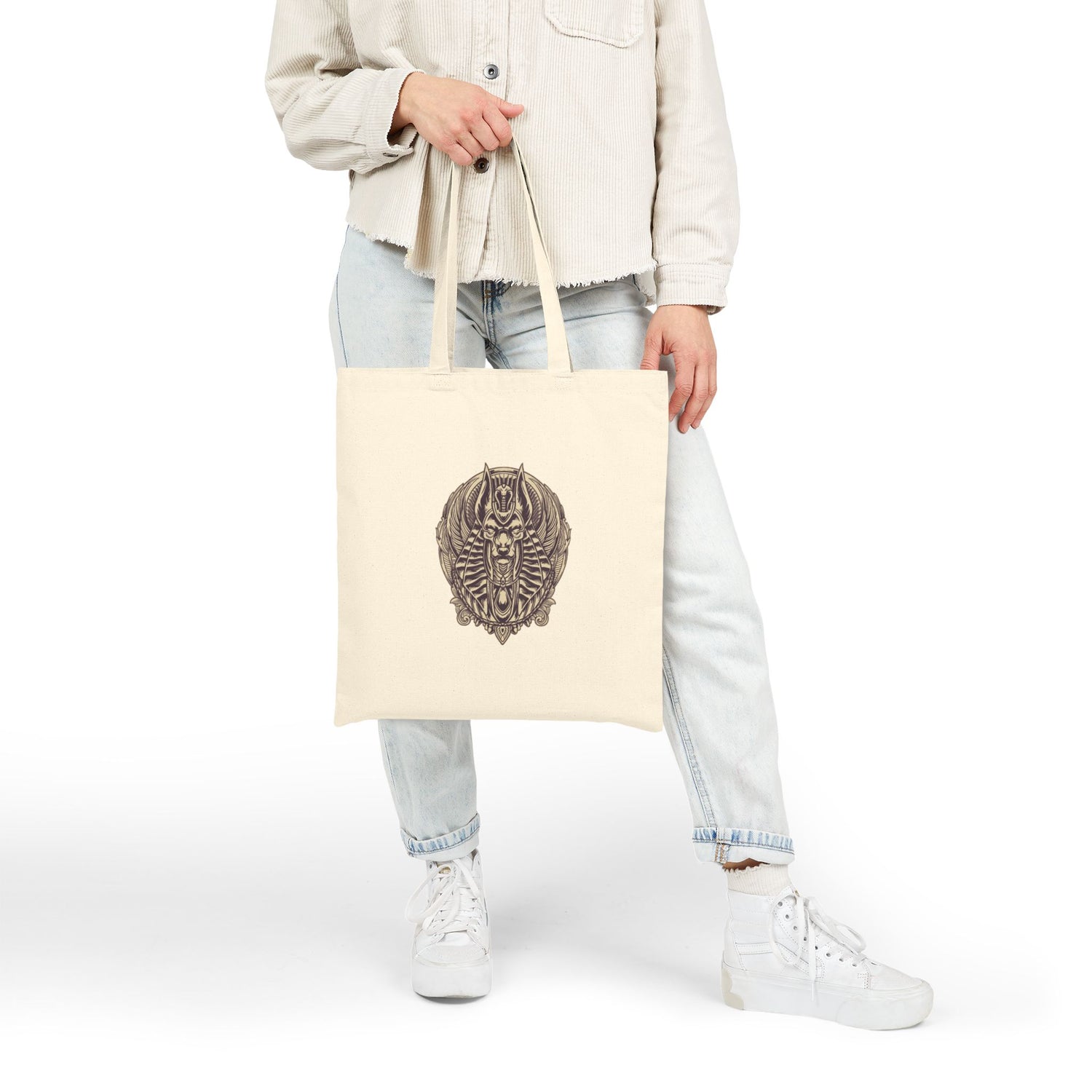 Canvas Tote Bag — Geometric Musical Horse &amp; Intricate Mandala Horse Art