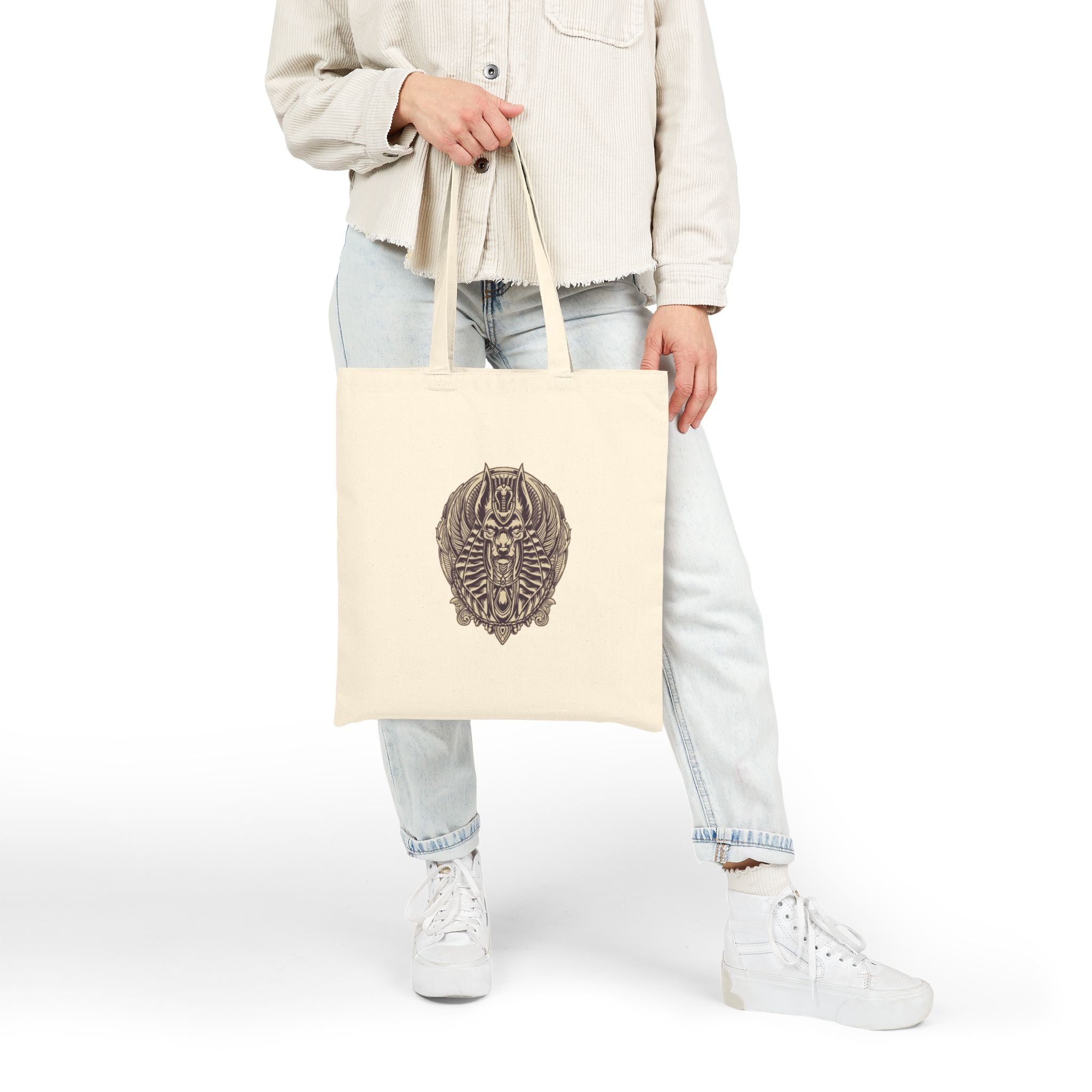 Canvas Tote Bag — Geometric Musical Horse &amp; Intricate Mandala Horse Art