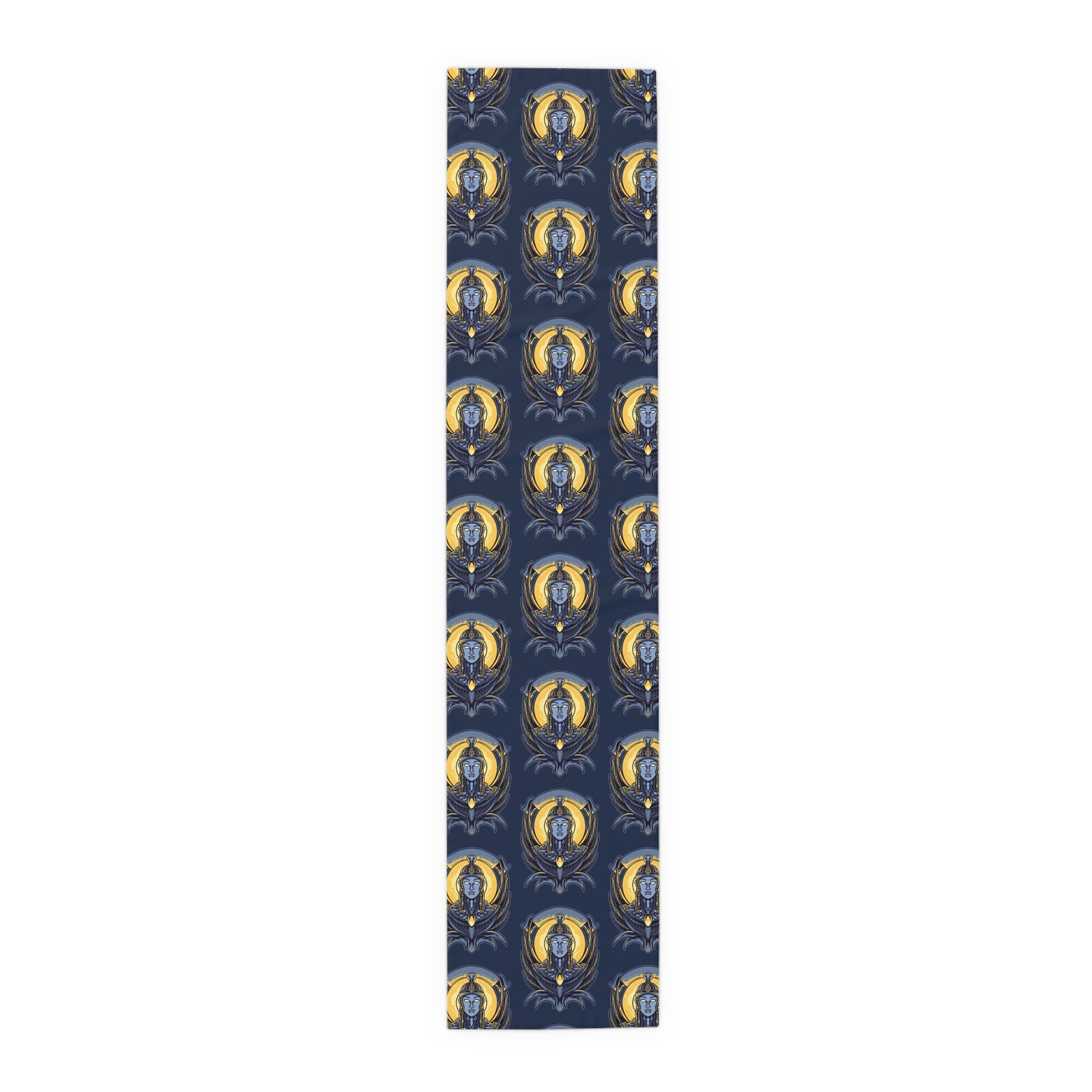 Art Nouveau Moon &amp; Owl Table Runner — Night Sky Decorative Linen