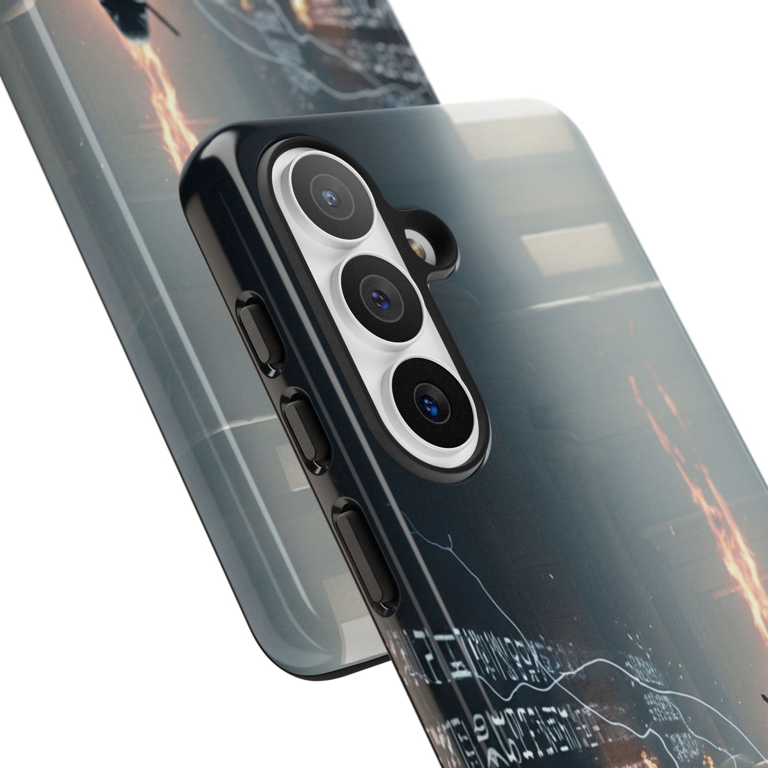 Phone Case - Cybermage Silhouette with Lightning Spell