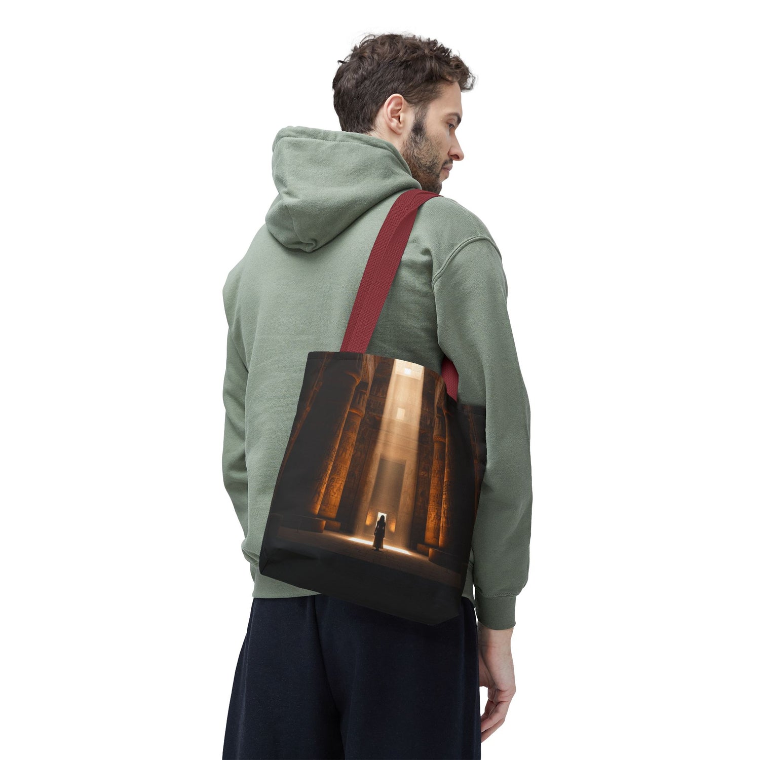 Mystic Temple Tote Bag — Ancient Light &amp; Symbolic Wheel AOP Tote