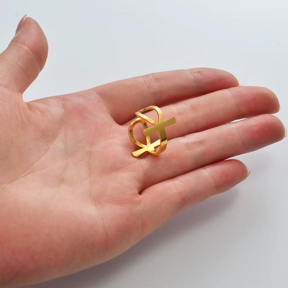 The Wrapped Ankh Open Band Symbol Ring