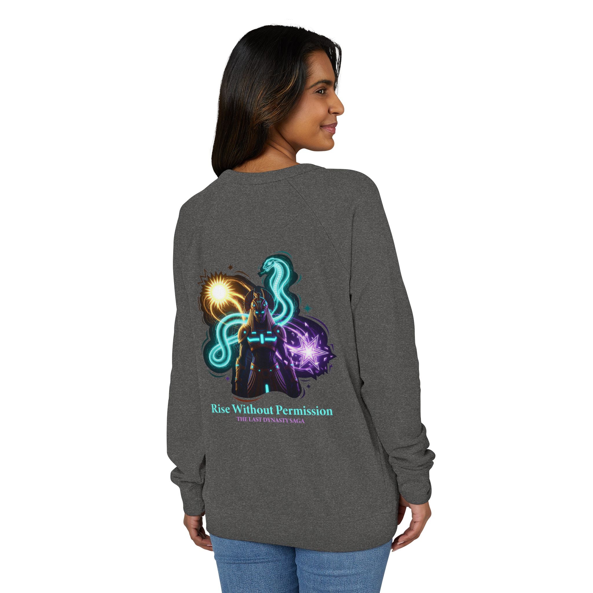 Fantasy Sword Crewneck — "The Throne Awaits" Raglan Sweatshirt