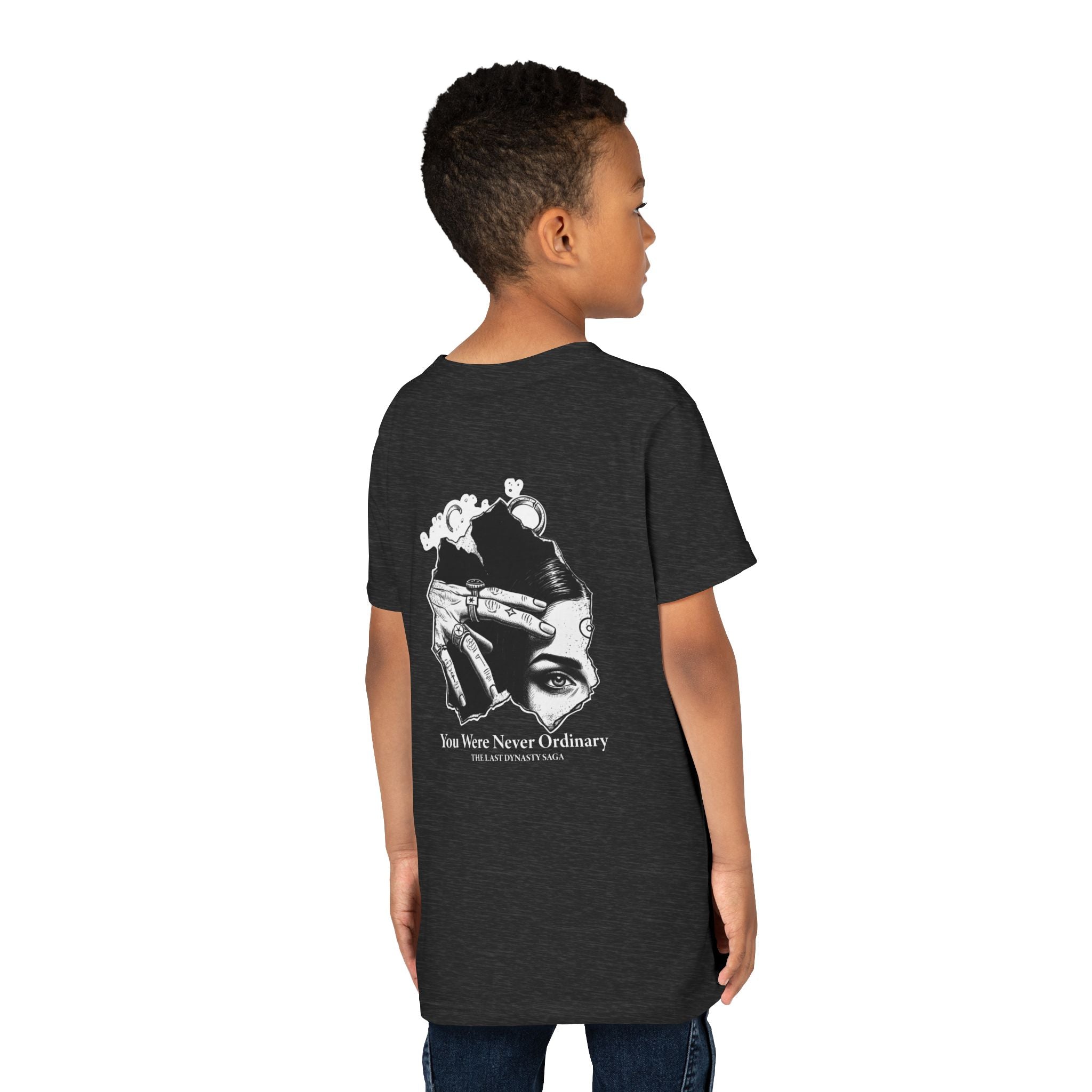 Youth Graphic Tee — THE SAGA Compass &amp; Abstract Hero&