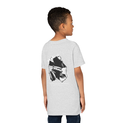 Youth Graphic Tee — THE SAGA Compass &amp; Abstract Hero&