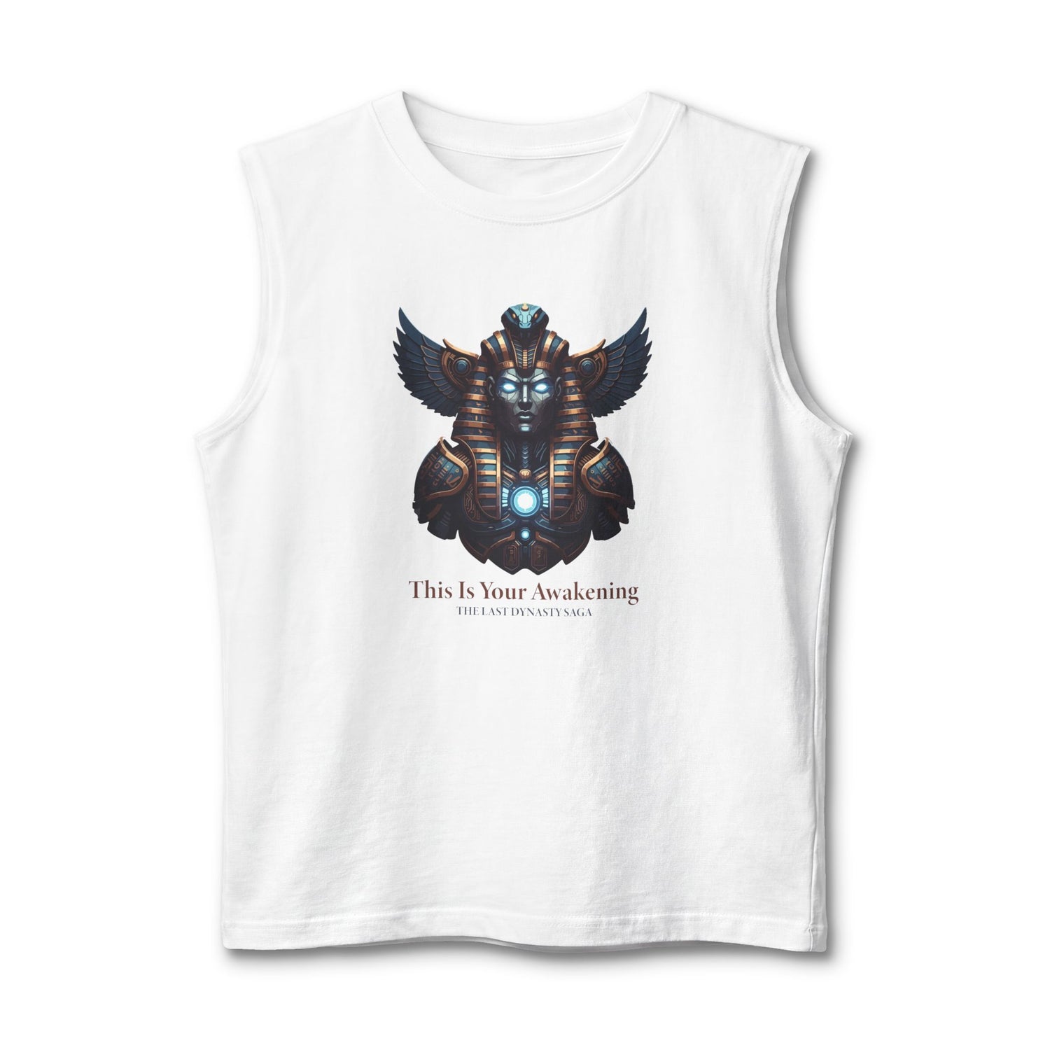 Egyptian Scarab Muscle Tank — "This Is Your Awakening" Mystical Graphic