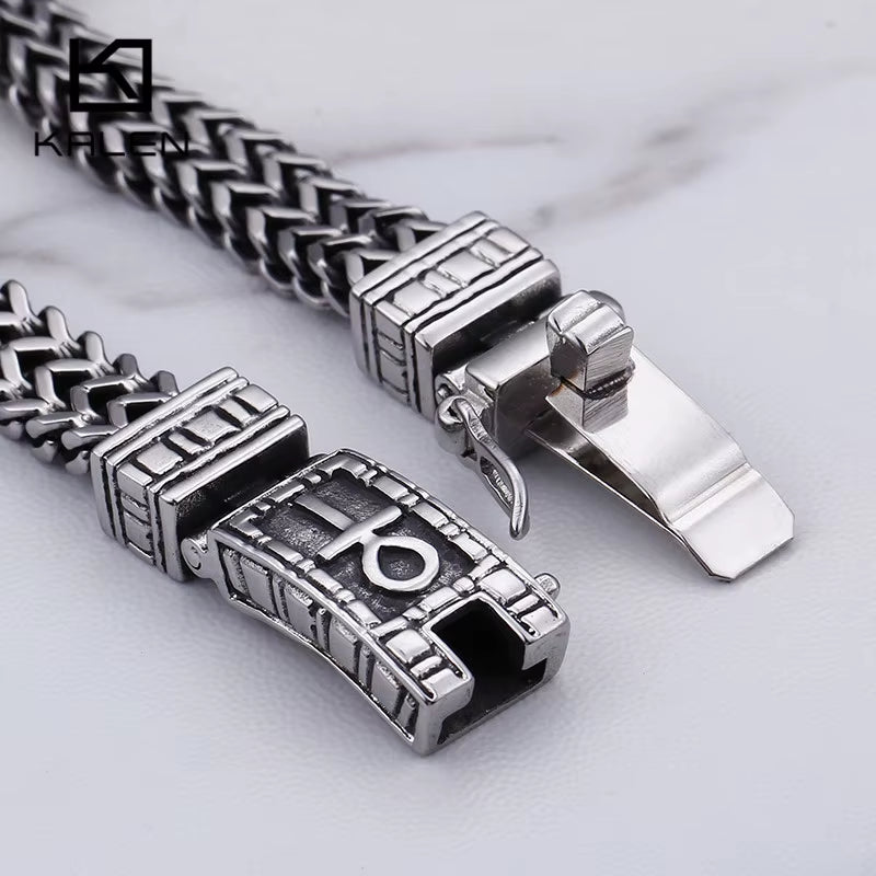 Ankh Mesh Bracelet 8mm Stainless Steel Chain | Symbol of Life