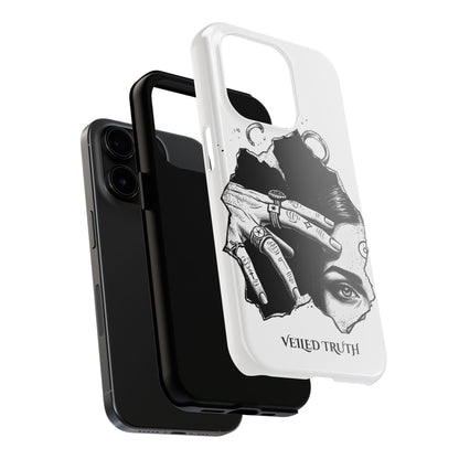 Tough Phone Case — Veiled Truth Black &amp; White Mystic Illustration