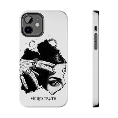 Tough Phone Case — Veiled Truth Black &amp; White Mystic Illustration