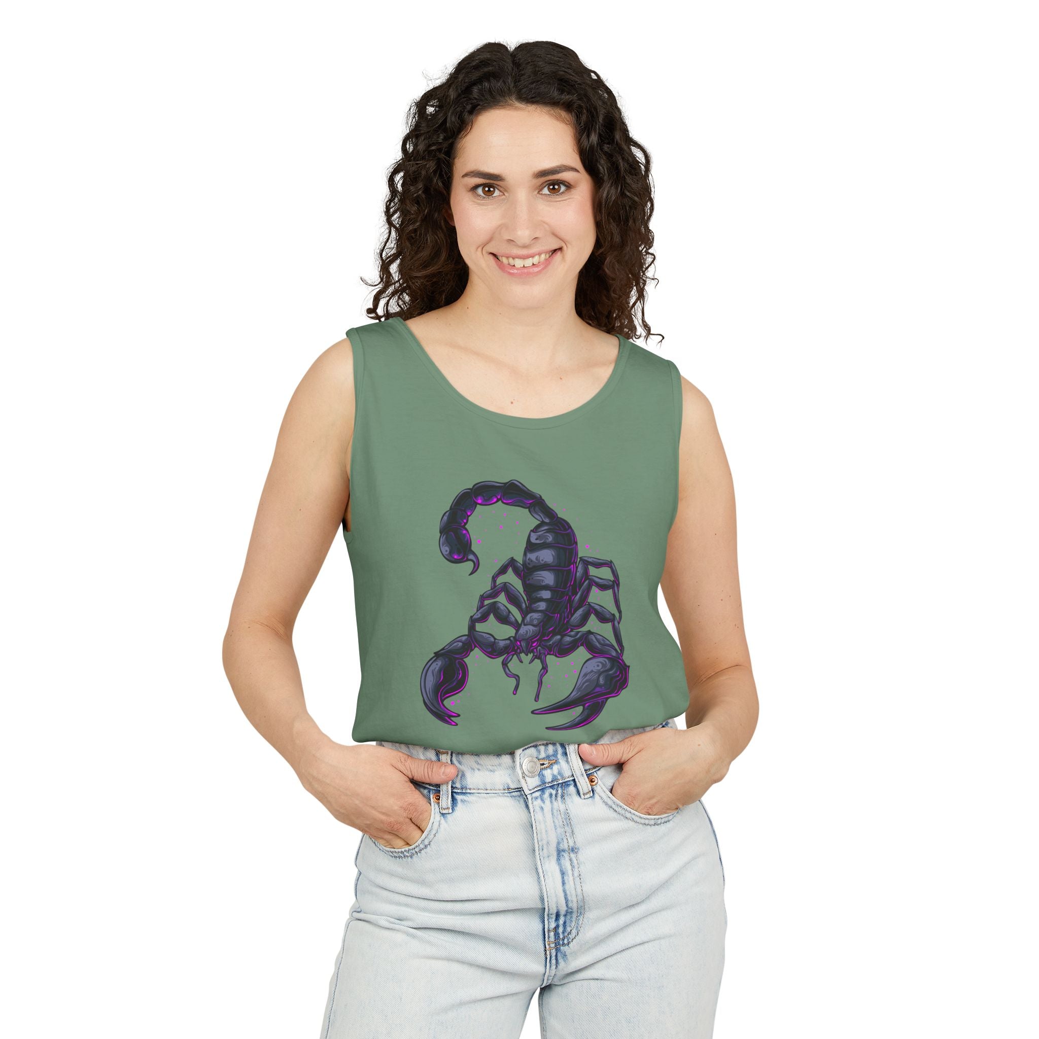 Scorpion Graphic Tank Top — Dark Cosmic Scorpion Art
