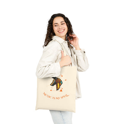 Canvas Tote Bag — Geometric Musical Horse &amp; Intricate Mandala Horse Art