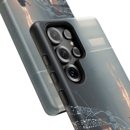 Phone Case - Cybermage Silhouette with Lightning Spell