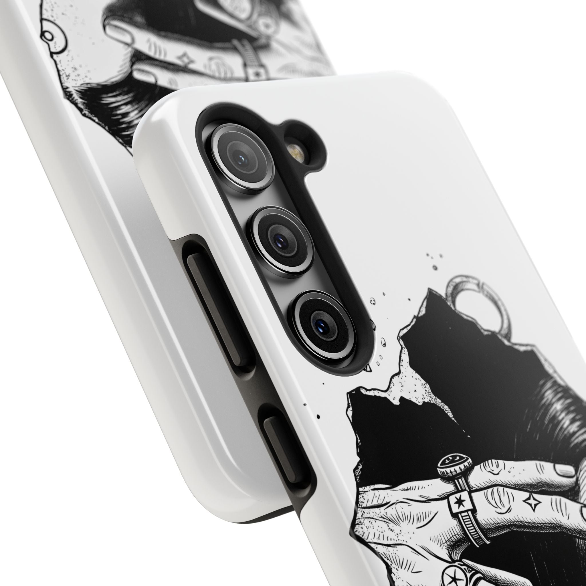 Tough Phone Case — Veiled Truth Black &amp; White Mystic Illustration