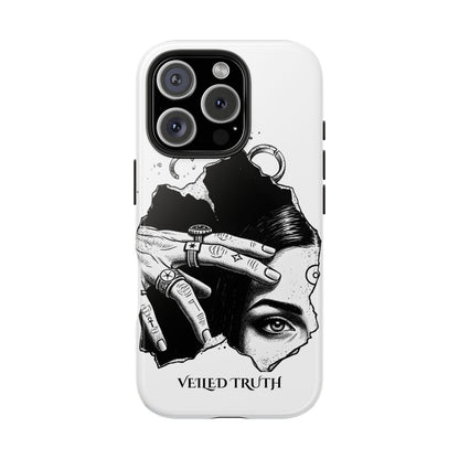 Tough Phone Case — Veiled Truth Black &amp; White Mystic Illustration