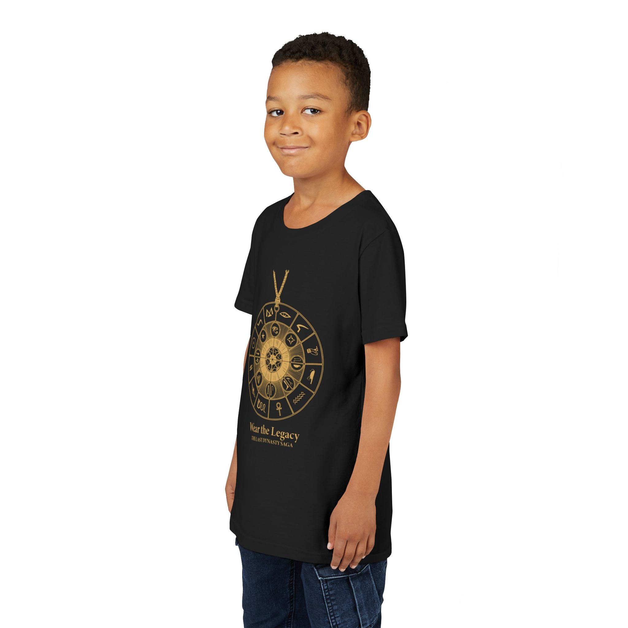 Youth Graphic Tee — THE SAGA Compass &amp; Abstract Hero&