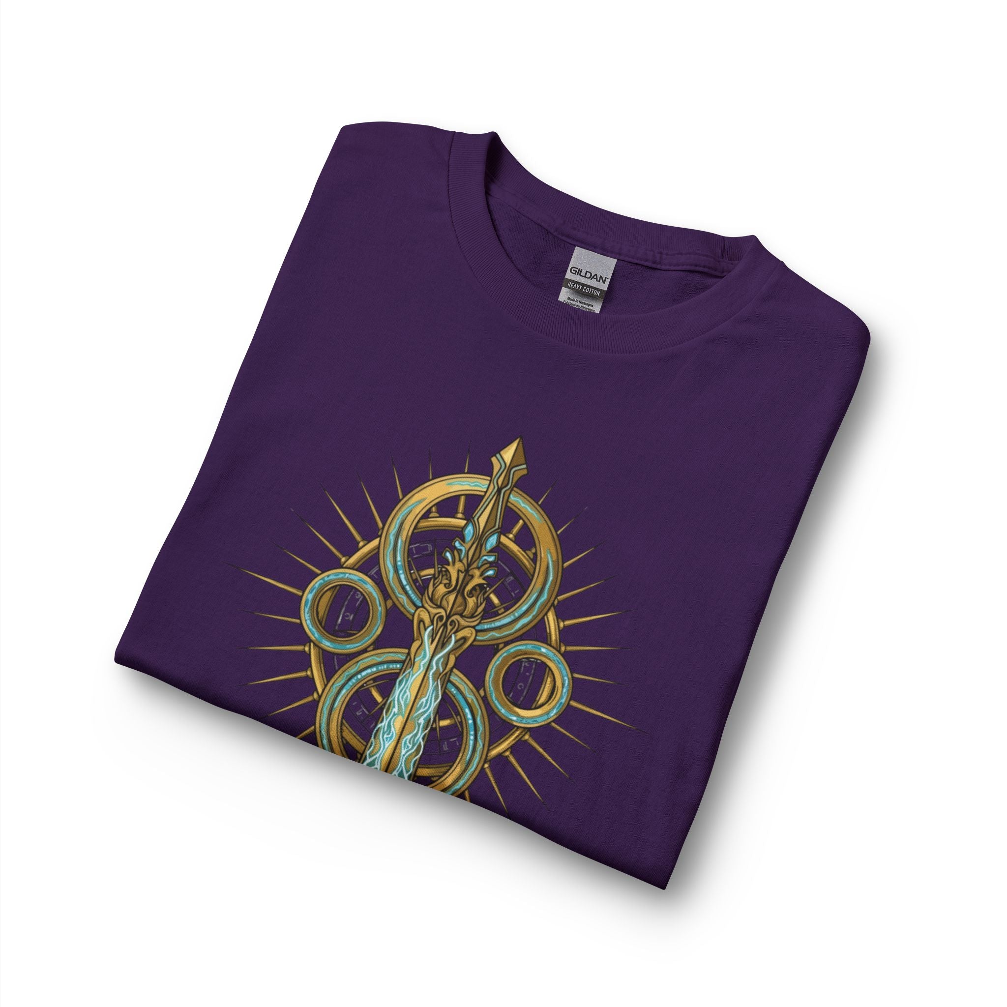 Strength Is Your Nature Long Sleeve Tee — Geometric Serpent Sword and Scarab Design