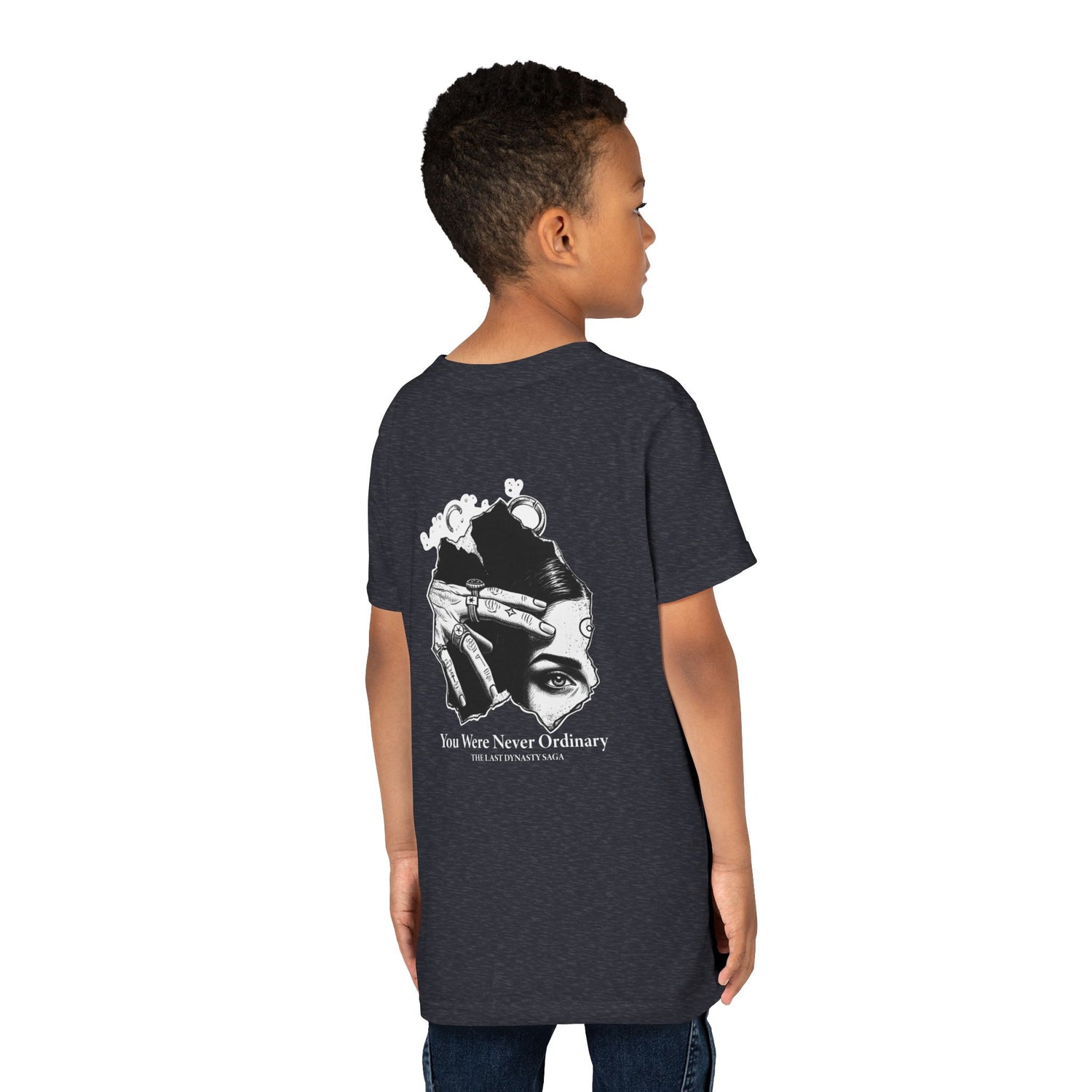 Youth Graphic Tee — THE SAGA Compass &amp; Abstract Hero&