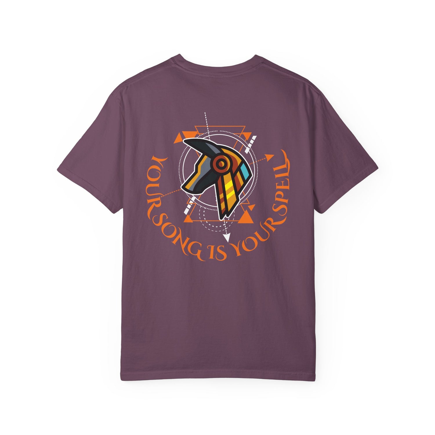 Rise With No Permission T-Shirt — Anubis Helmet Graphic Tee (“Your Song Is Your Spell”)