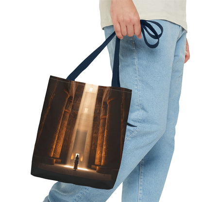 Mystic Temple Tote Bag — Ancient Light &amp; Symbolic Wheel AOP Tote