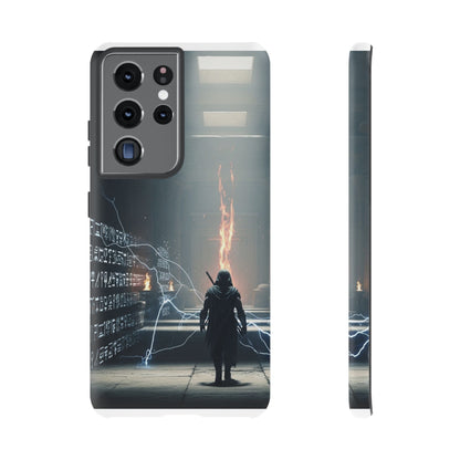 Phone Case - Cybermage Silhouette with Lightning Spell