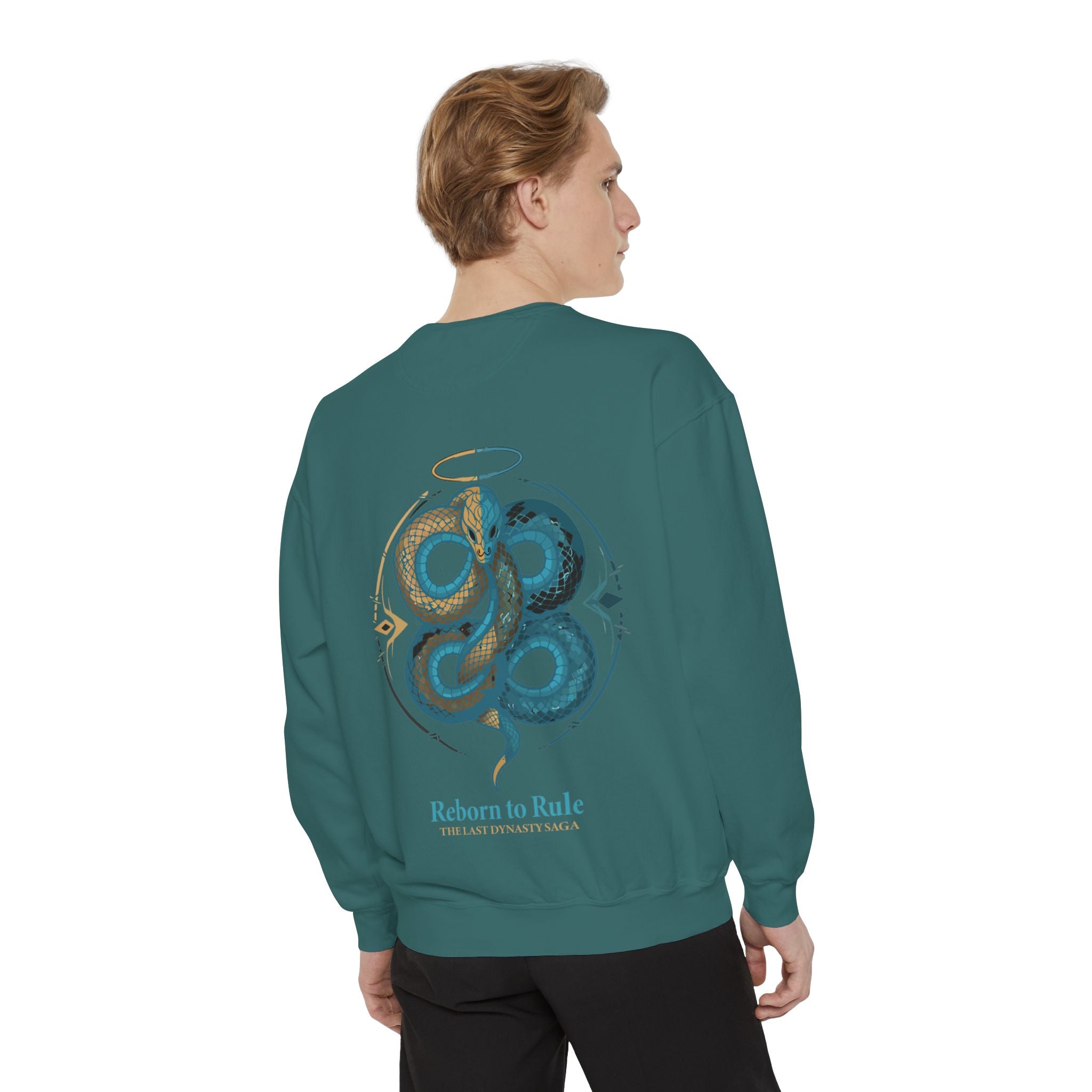 Snake Emblem Sweatshirt — "Reborn to Rule" Graphic Crewneck