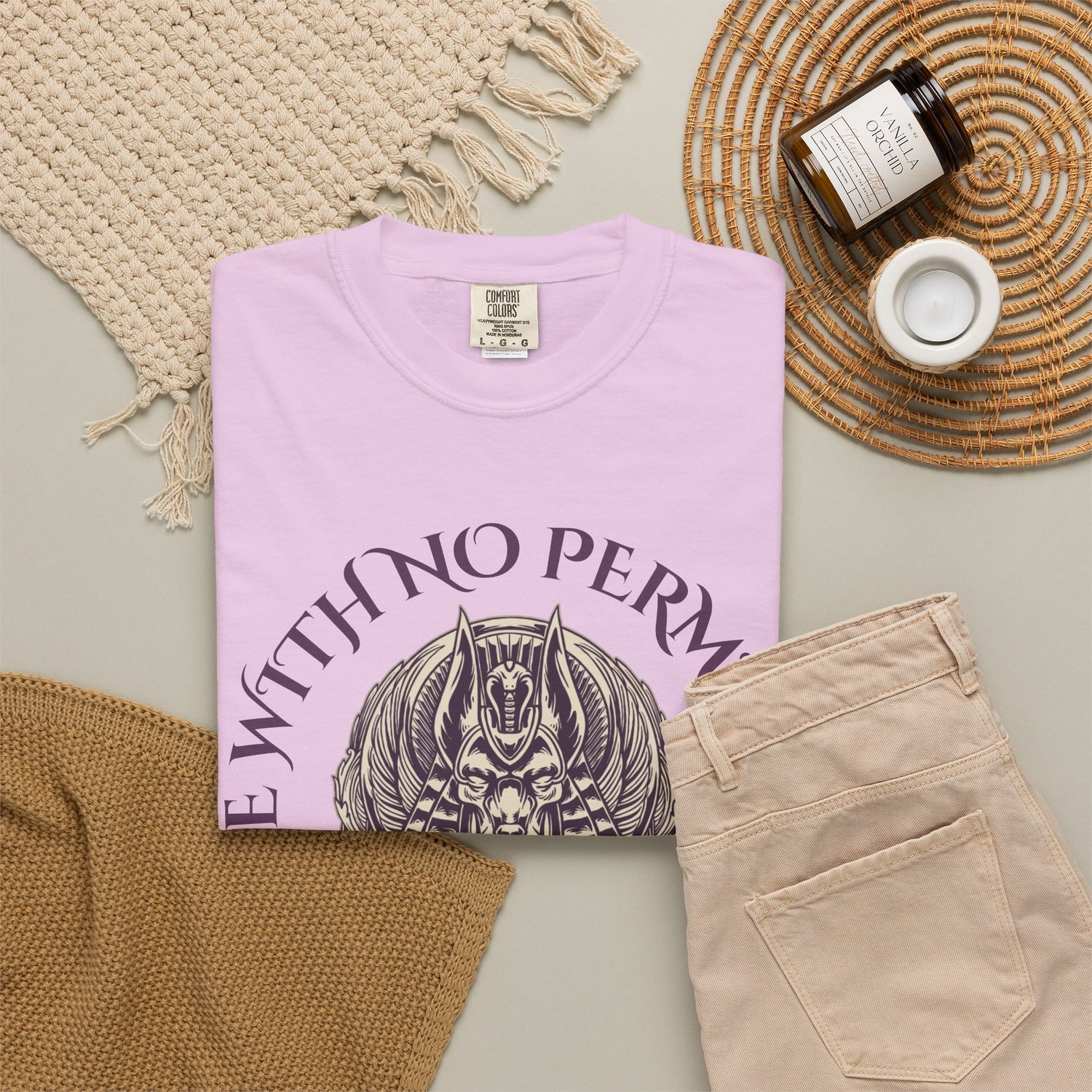 Rise With No Permission T-Shirt — Anubis Helmet Graphic Tee (“Your Song Is Your Spell”)